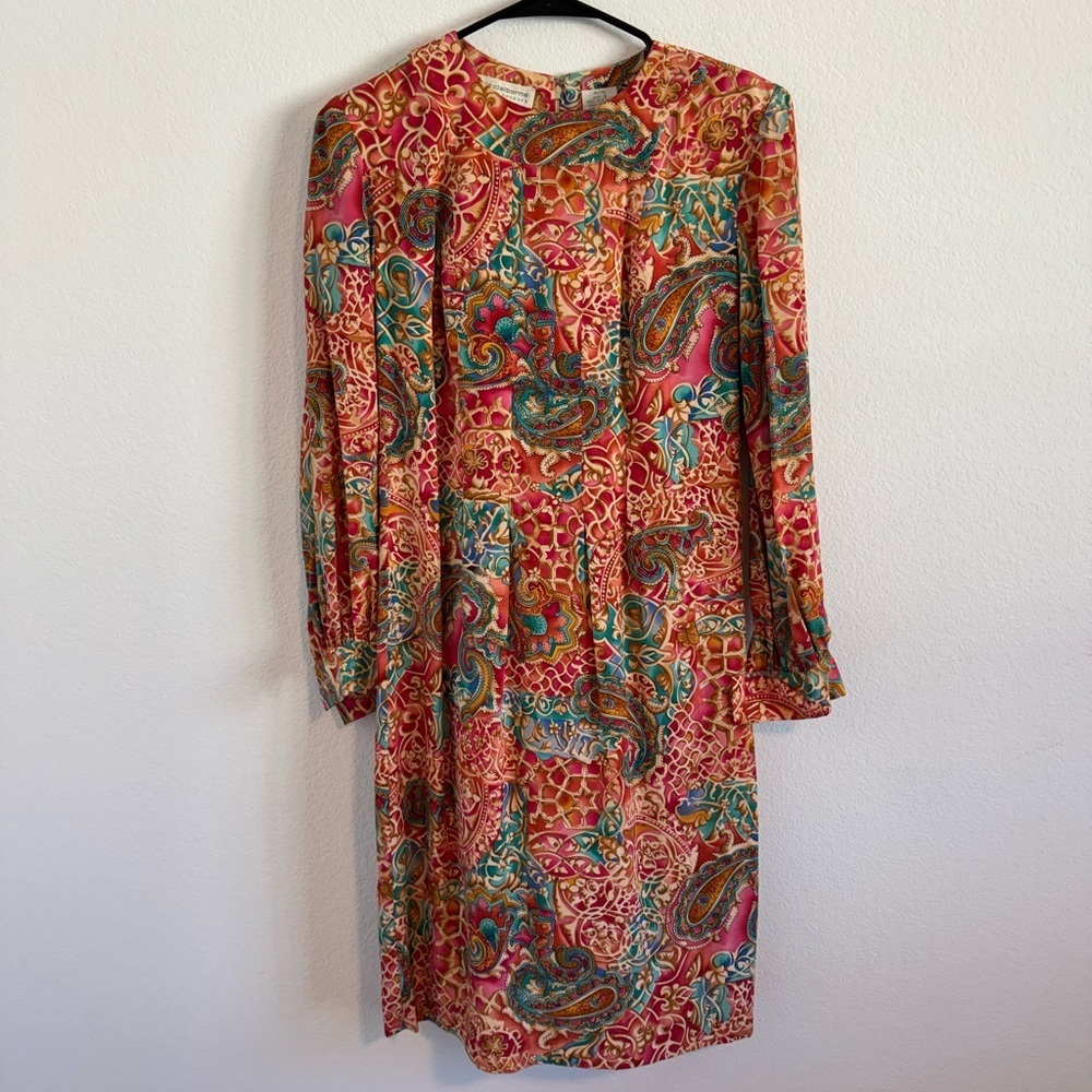 Vintage‎ Liz Claiborne Women’s 100% Silk Retro Dress Size 4P
